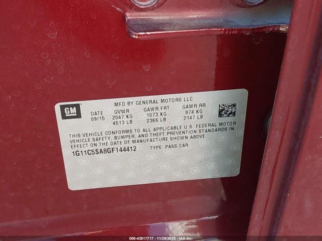 2016 CHEVROLET MALIBU LIMITED 1G11C5SA8GF144412 Photo 8