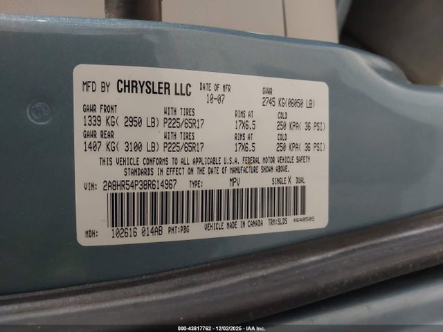 2008 CHRYSLER TOWN & COUNTRY 2A8HR54P38R614967 Photo 8