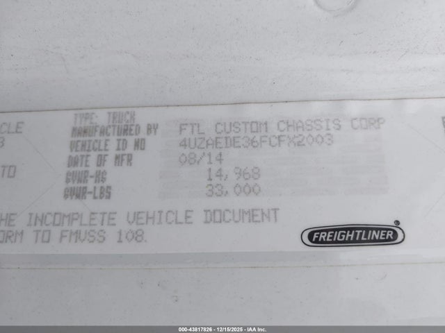 Freightliner Chassis S2g 2015 4UZAEDE36FCFX2003 Image 9