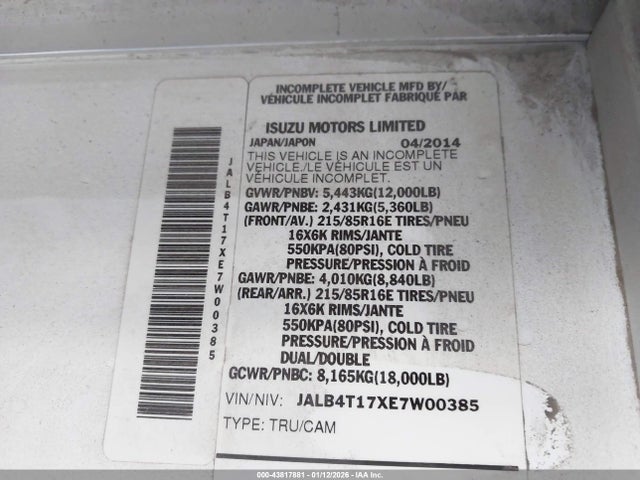 JALB4T17XE7W00385 Isuzu Commercial Van