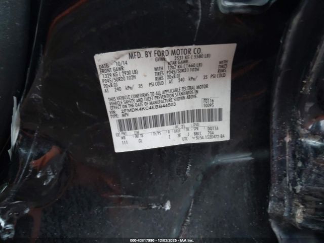 2014 FORD EDGE 2FMDK4KC4EBB44503 Photo 8