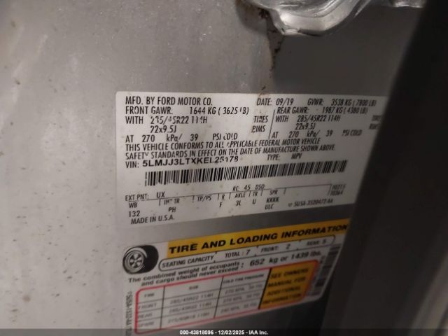 2019 LINCOLN NAVIGATOR L 5LMJJ3LTXKEL25178 Photo 8