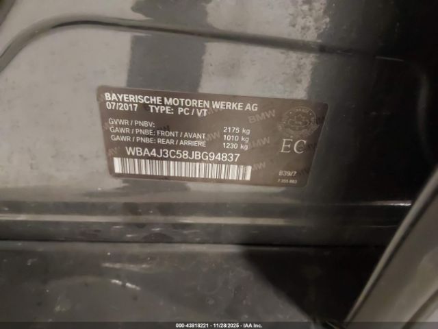 2018 BMW 430I GRAN COUPE WBA4J3C58JBG94837 Photo 8