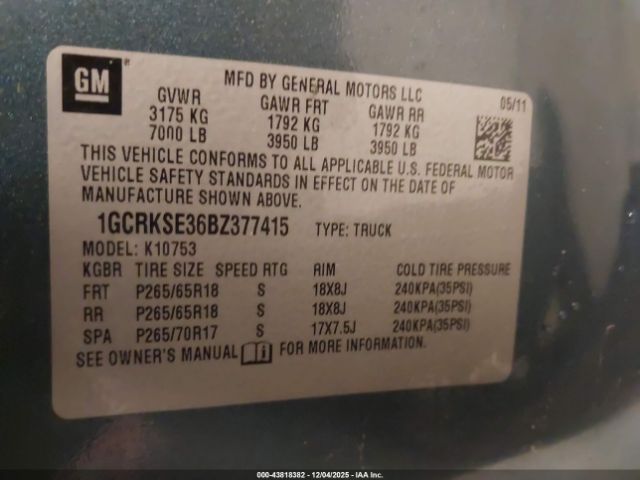 2011 CHEVROLET SILVERADO 1500 1GCRKSE36BZ377415 Photo 8