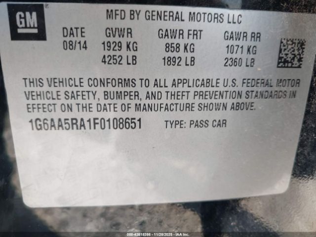 2015 CADILLAC ATS 1G6AA5RA1F0108651 Photo 8