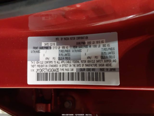 2019 MAZDA CX-3 JM1DKFC7XK0434405 Photo 8