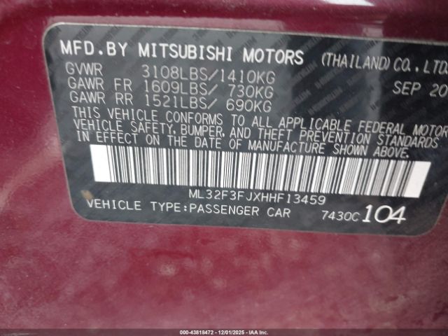 2017 MITSUBISHI MIRAGE G4 ML32F3FJXHHF13459 Photo 8