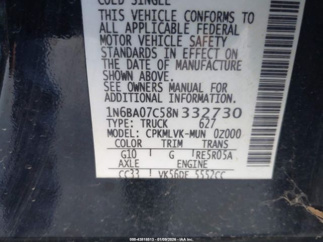 2008 NISSAN TITAN 1N6BA07C58N332730 Photo 8