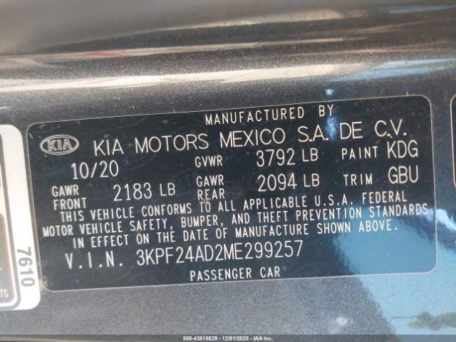 2021 KIA FORTE 3KPF24AD2ME299257 Photo 8
