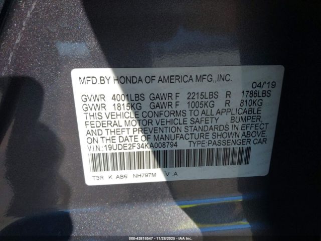 2019 ACURA ILX 19UDE2F34KA008794 Photo 8