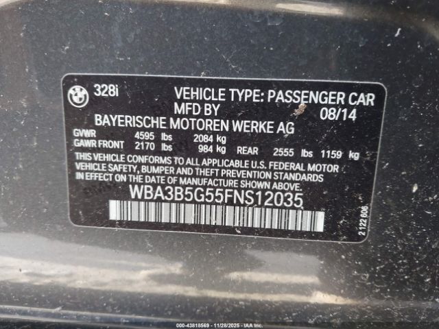 2015 BMW 328I WBA3B5G55FNS12035 Photo 8