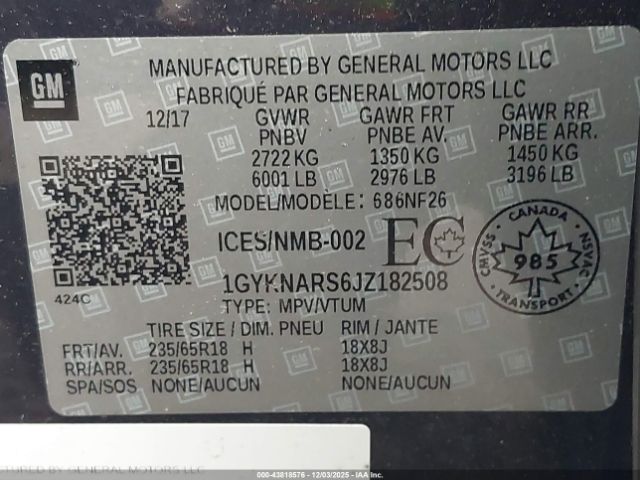 2018 CADILLAC XT5 1GYKNARS6JZ182508 Photo 8