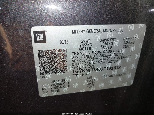 2018 CADILLAC XT5 1GYKNFRS0JZ191833 Photo 8