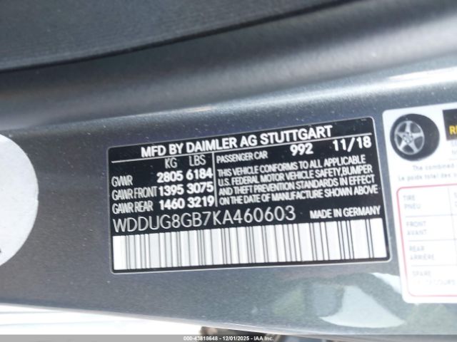 2019 MERCEDES-BENZ S 560 WDDUG8GB7KA460603 Photo 8