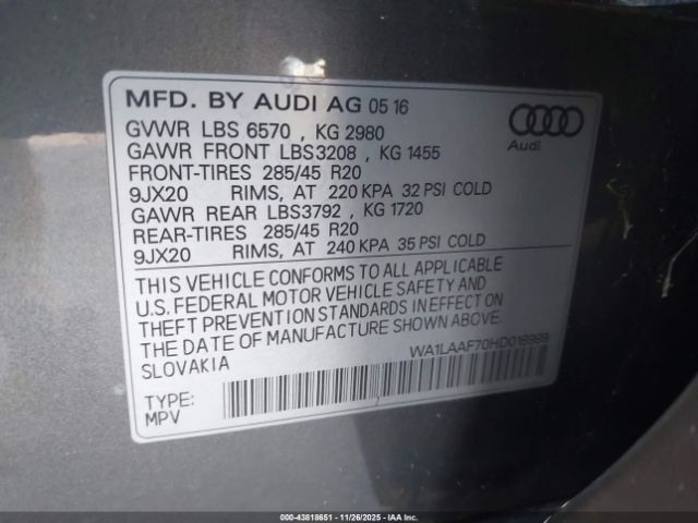 2017 AUDI Q7 WA1LAAF70HD018999 Photo 8