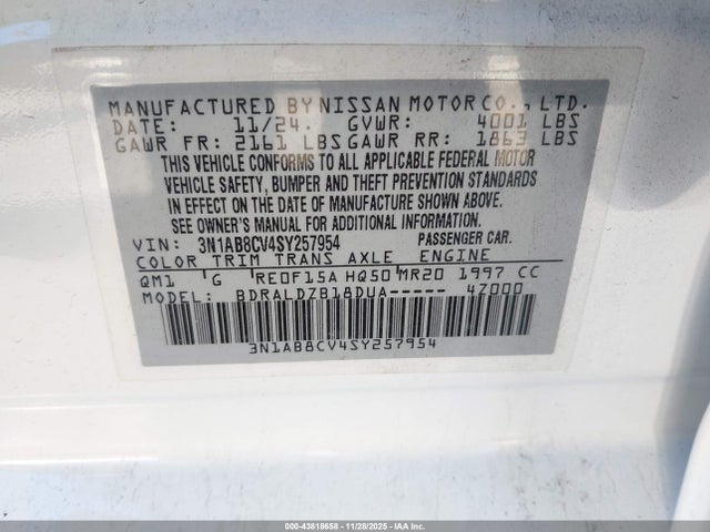 Nissan SENTRA SV 2025 3N1AB8CV4SY257954 Image 9