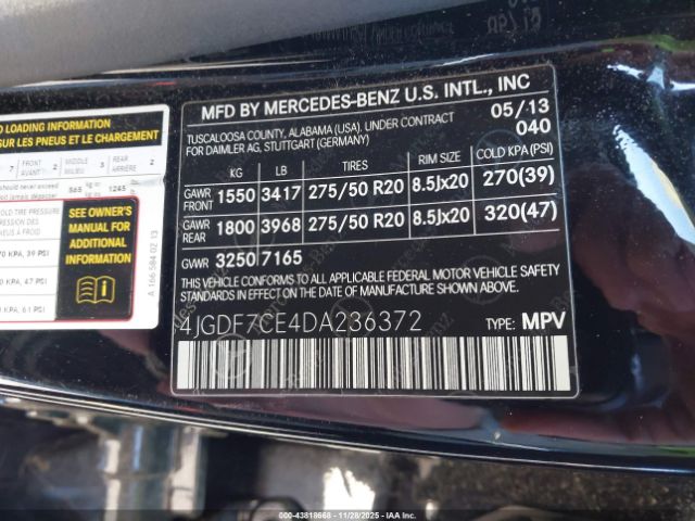 2013 MERCEDES-BENZ GL 450 4JGDF7CE4DA236372 Photo 8