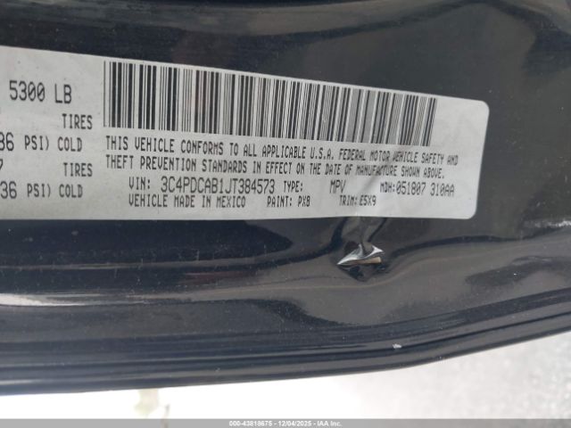 2018 DODGE JOURNEY 3C4PDCAB1JT384573 Photo 8