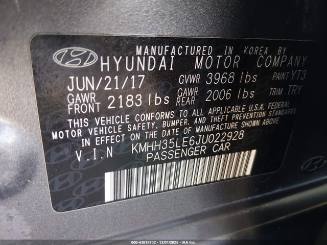 KMHH35LE6JU022928 Hyundai ELANTRA GT