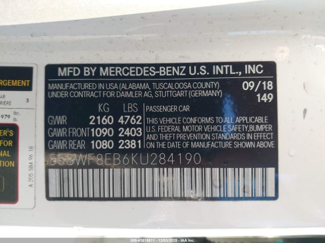 2019 MERCEDES-BENZ C 300 55SWF8EB6KU284190 Photo 8