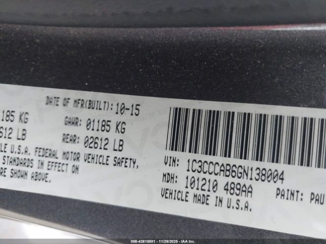 2016 CHRYSLER 200 1C3CCCAB6GN138004 Photo 8