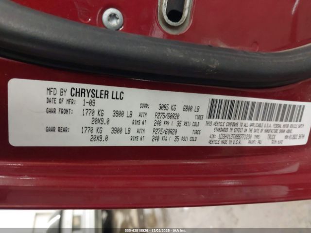 2009 DODGE RAM 1500 1D3HV13T09S771230 Photo 8