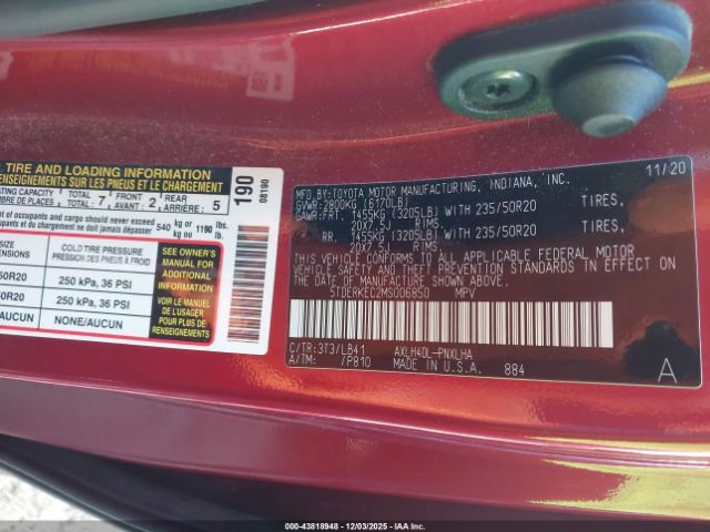 2021 TOYOTA SIENNA 5TDERKEC2MS006850 Photo 8