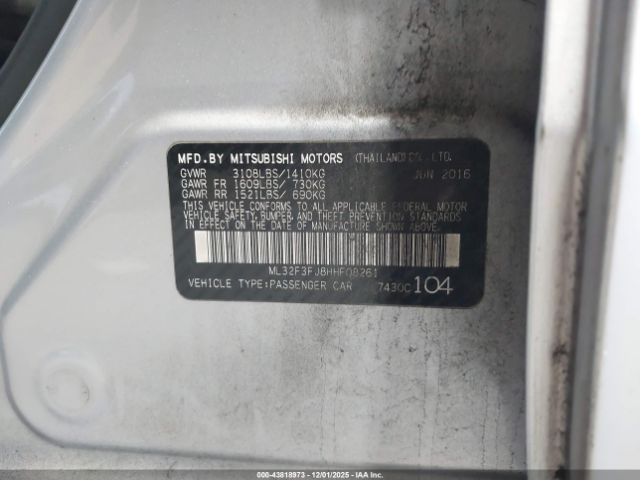 2017 MITSUBISHI MIRAGE G4 ML32F3FJ8HHF08261 Photo 8