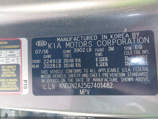 2016 KIA SOUL KNDJN2A25G7401482 Photo 8