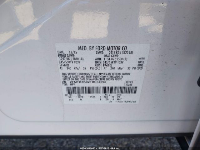 2015 FORD EDGE 2FMTK3K92FBC34695 Photo 8