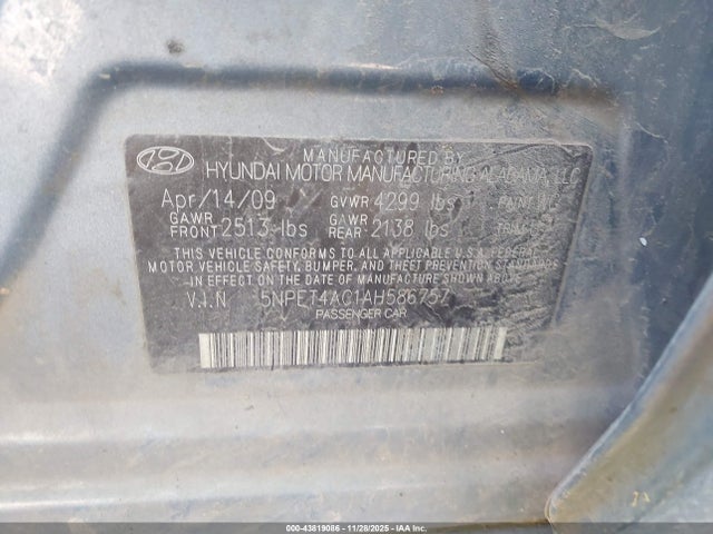 2010 HYUNDAI SONATA 5NPET4AC1AH586757 Photo 8