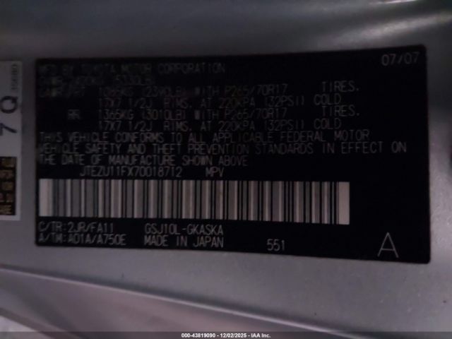 2007 TOYOTA FJ CRUISER JTEZU11FX70018712 Photo 8