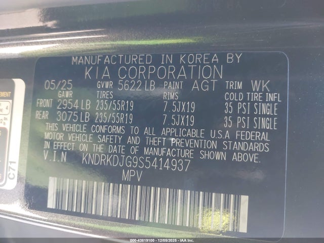 KNDRKDJG9S5414937 KIA Sorento Hybrid Sx Prestige