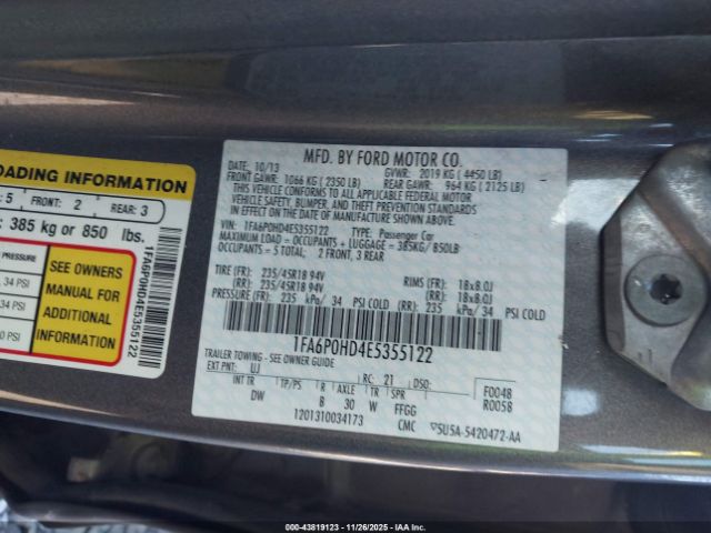 2014 FORD FUSION 1FA6P0HD4E5355122 Photo 8