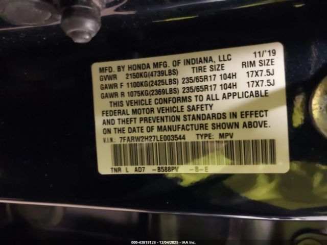 2020 HONDA CR-V 7FARW2H27LE003544 Photo 8