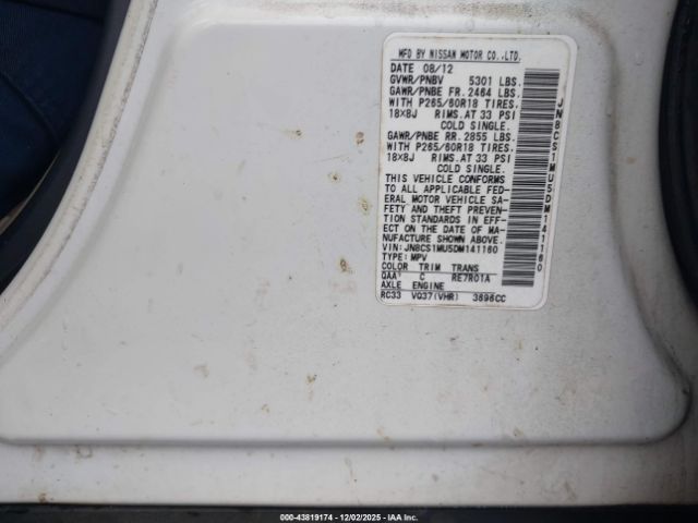 2013 INFINITI FX37 JN8CS1MU5DM141160 Photo 8