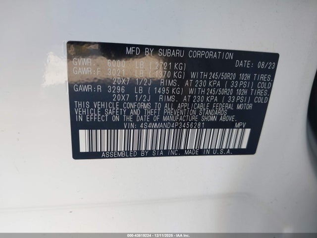 Subaru Ascent Limited 8-passenger 2023 4S4WMAND4P3456281 Image 9