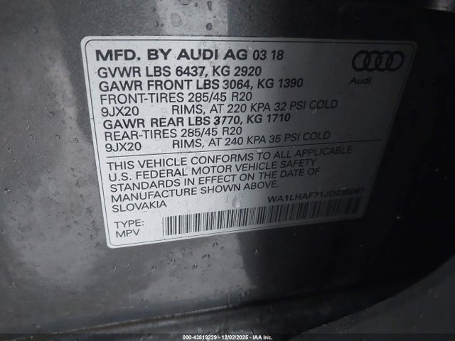 2018 AUDI Q7 WA1LHAF71JD035067 Photo 8