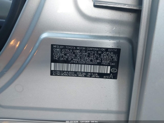 Lexus IS 350 2015 JTHCE1D23F5006059 Image 9