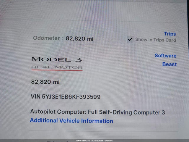 2019 TESLA MODEL 3 5YJ3E1EB6KF393599 Photo 6