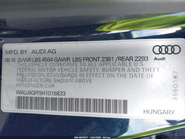 2017 AUDI A3 WAUJ8GFF9H1016833 Photo 8