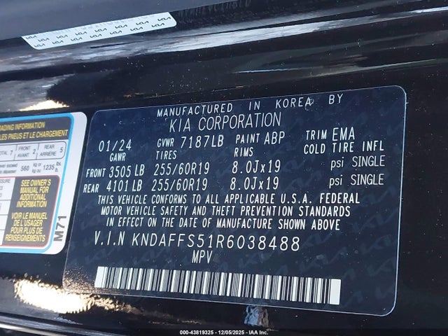 KIA Ev9 Wind 2024 KNDAFFS51R6038488 Image 9