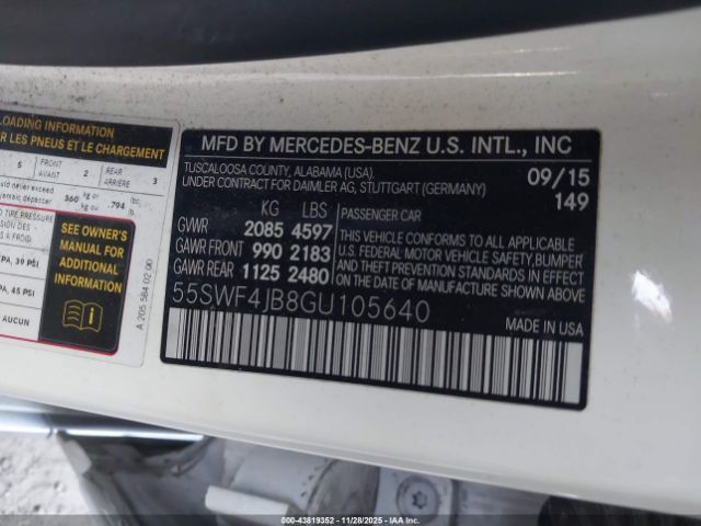 2016 MERCEDES-BENZ C 300 55SWF4JB8GU105640 Photo 8