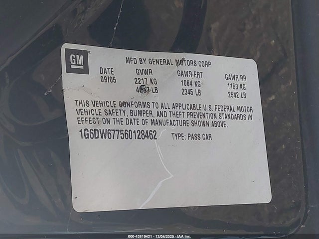 2006 CADILLAC STS 1G6DW677560128462 Photo 8