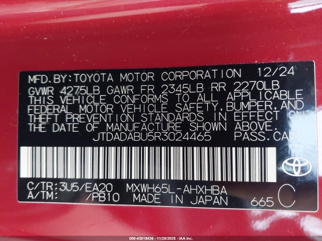 JTDADABU5R3024465 Toyota Prius Limited Awd-e