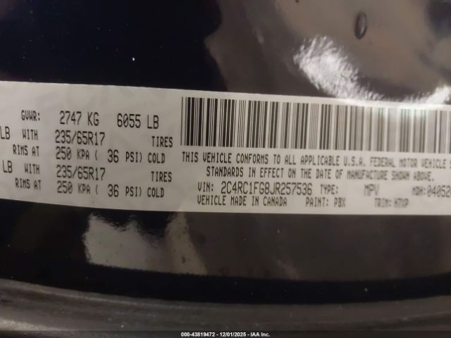 2018 CHRYSLER PACIFICA 2C4RC1FG8JR257536 Photo 8