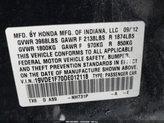 2013 ACURA ILX 19VDE1F70DE012118 Photo 8