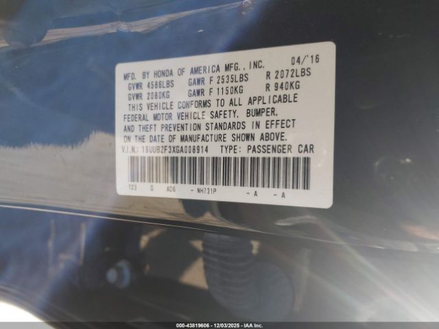 2016 ACURA TLX 19UUB2F3XGA008914 Photo 8
