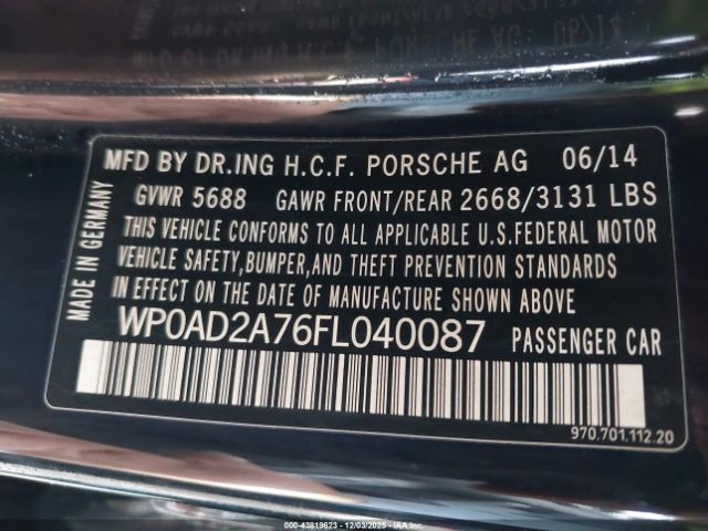 2015 PORSCHE PANAMERA E-HYBRID WP0AD2A76FL040087 Photo 8