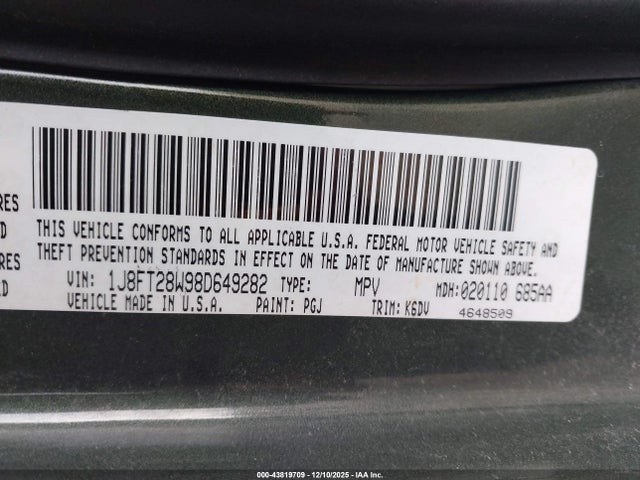 2008 JEEP PATRIOT 1J8FT28W98D649282 Photo 8